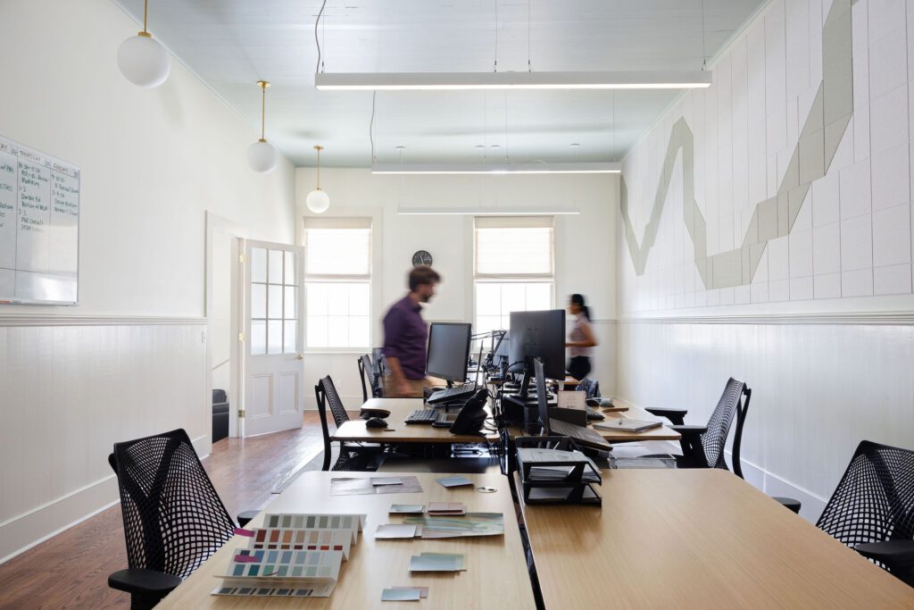New Orleans Architecture Design Studio with People Walking Around